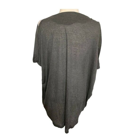 graham spencer solid charcoal gray rhinestone tank cowl neck top small - Picture 2 of 6